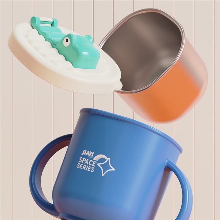 Copinho Infantil de Crocodilo com Canudinho UpKids | Livre de BPA | 260ml