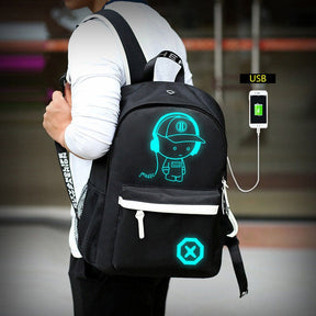 Mochila Escolar Preta Neon