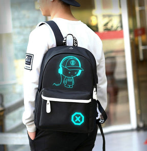Mochila Escolar Preta Neon